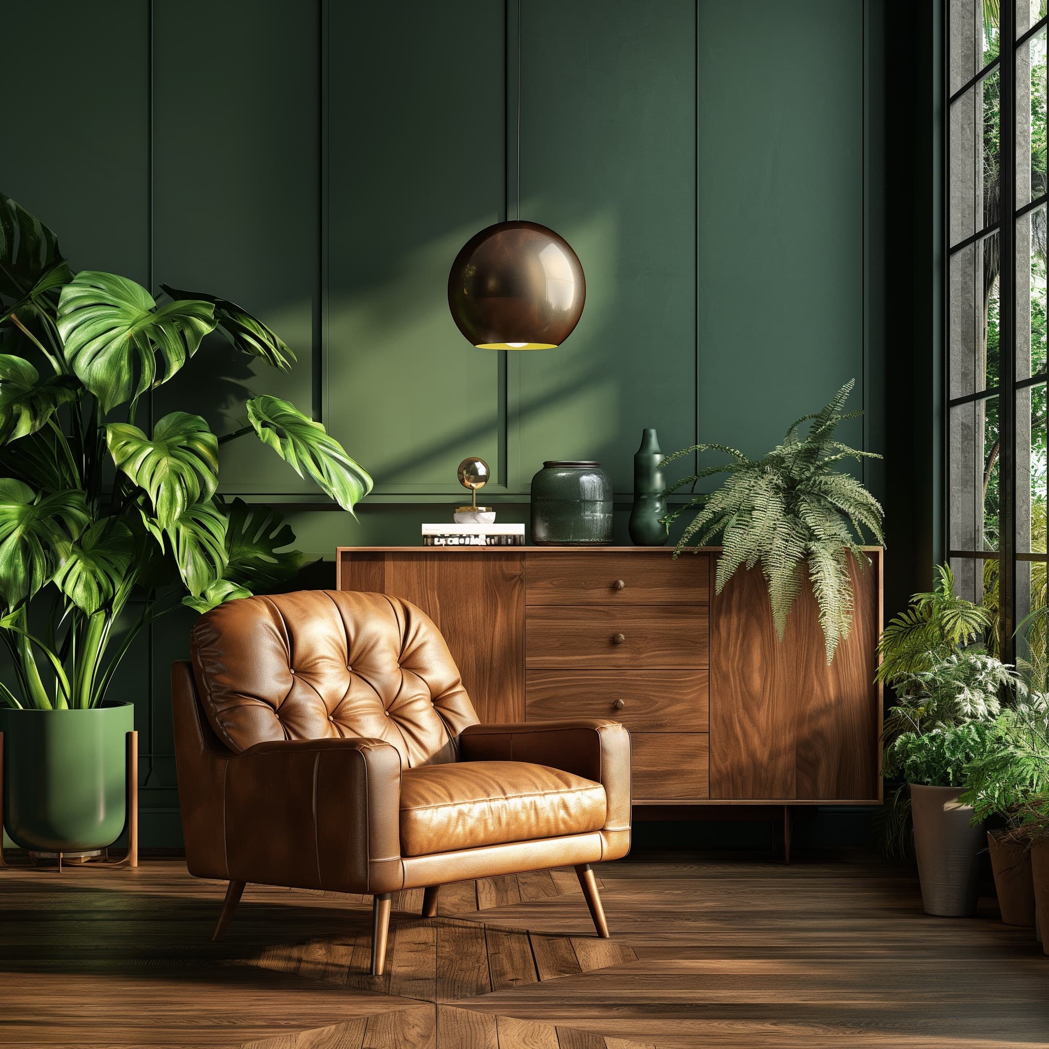 Salon lumineux et chaleureux d'un appartement trouvé par Relocasa à Genève